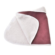 Blanket from the Hobby Horse Set Manchester Tea Rose folded open to show the cream fleece lining and hook-and-loop fastener