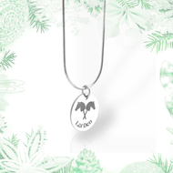 Collier avec pendentif Hobby Horse en acier inoxydable chirurgical, gravé de têtes de chevaux croisées et de LarDen