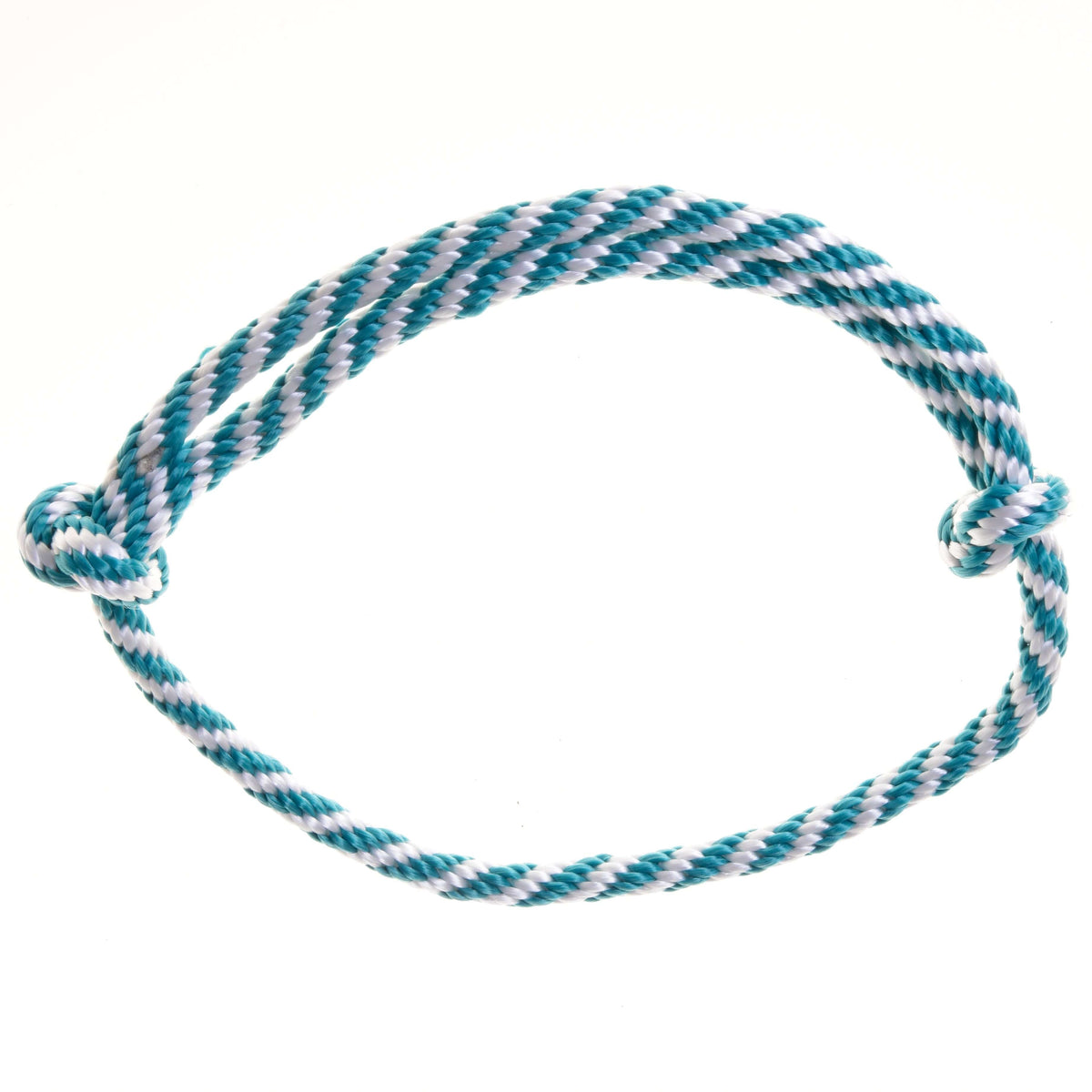 Cordéo en corde torsadée turquoise et blanc à deux nœuds coulissants, du Set Start pour Hobby Horse
