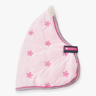 Hobby Horse Stable Blanket Rosy by LarDen in pale pink with embroidered pink flowers, glitter trim and a cream fleece collar