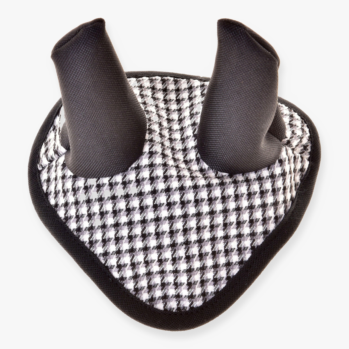 Hobby Horse Bonnet d’oreilles anglais noir à carreaux de LarDen en pied-de-poule noir et blanc, oreilles et bordure noires