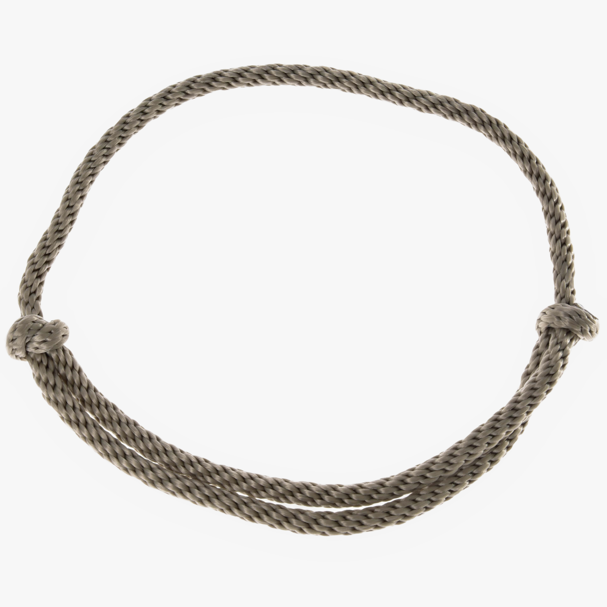 Cordéo Eleganza pour Hobby Horse de LarDen, anneau de cou en corde tressée beige grisé à deux nœuds coulissants, sur fond blanc