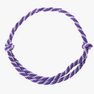Cordéo rayé lilas pour Hobby Horse de LarDen en corde torsadée violette et gris clair avec deux nœuds