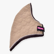 Halsbeschermer Bonanza van LarDen voor Hobby Horse, beige met hartjesstiksel, bruine rand en zwarte klittenbandsluiting