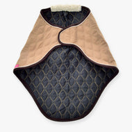 Hobby Horse Travel Rug Paris by LarDen, quilted beige with dark quilted lining, brown binding and cream fleece collar