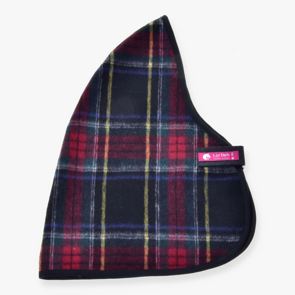 Couverture d’écurie Edinburgh LarDen pour Hobby Horse en tartan rouge, vert et jaune avec bordure noire