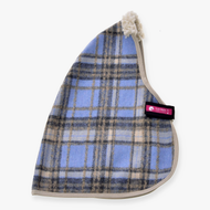 Hobby Horse Stable Blanket Light Blue by LarDen in light blue, beige and grey check fleece with a cream curly collar
