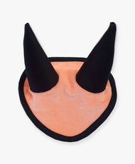 Bonnet d’oreilles Pêche de LarDen pour Hobby Horse en peluche douce couleur pêche, avec bordure noire et hautes oreilles noires