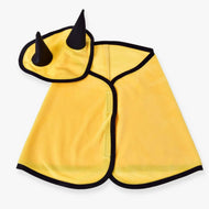 Ensemble Yellow de LarDen pour Hobby Horse : couverture et bonnet d’oreilles jaunes en peluche, bordure et oreilles noires
